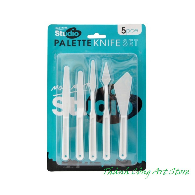 [TC Art Store] Bộ Bay nhựa Pallete MONT MARTE - MAPK0001_V02 (Palette Knife Set 5 Pce) - Xuất xứ Úc