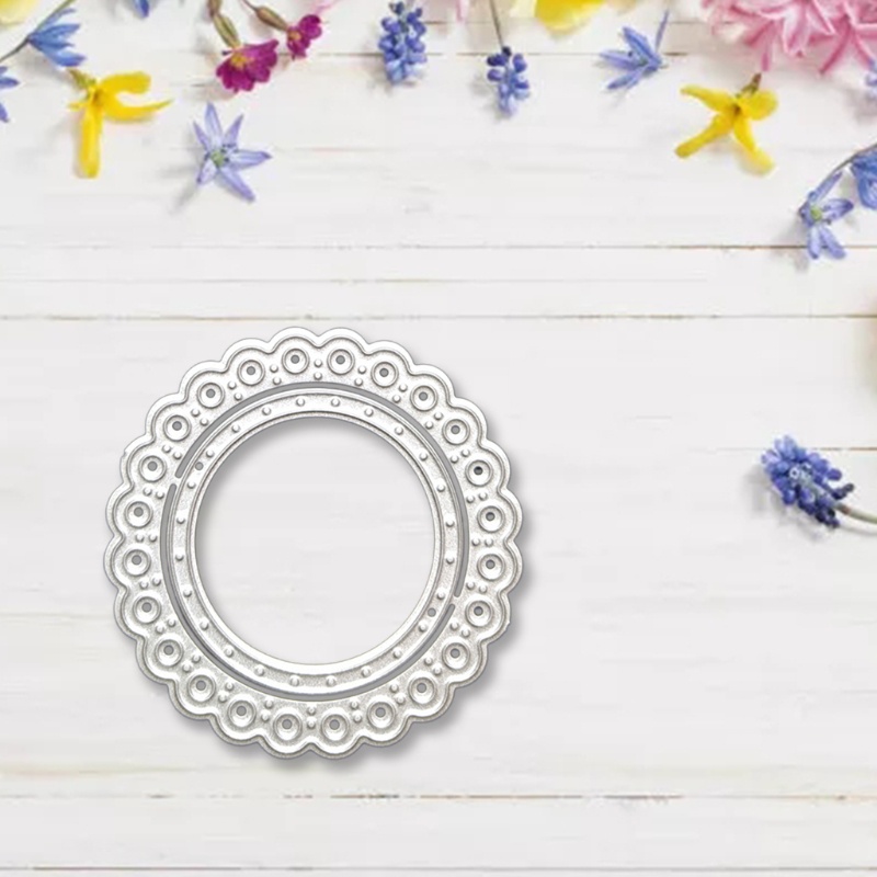 Khuôn Cắt Thẻ Trang Trí Album Hình Tròn Bằng Kim Loại DIY