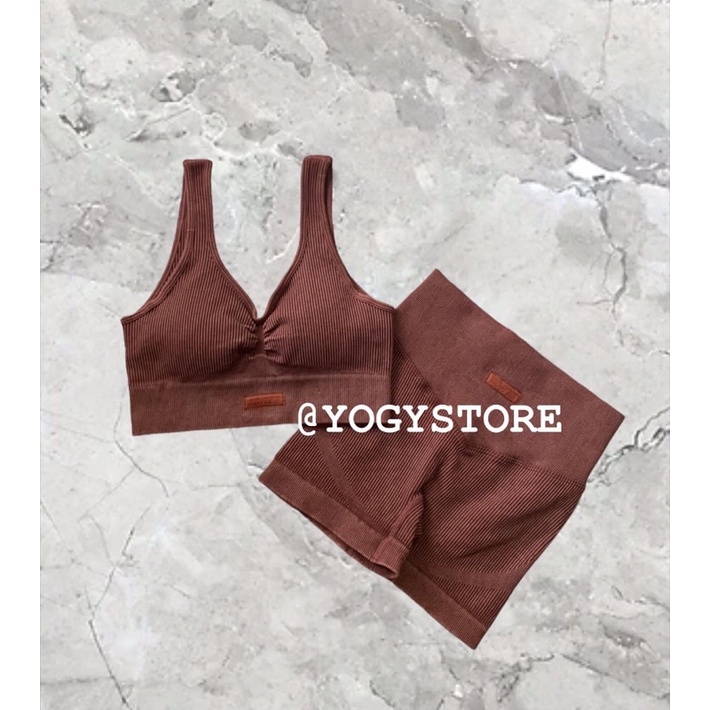 Bộ tập thể thao gym yoga nữ Botee Intensity chất dệt thun gân cao cấp, cạp quần cao, đẹp, hack dáng
