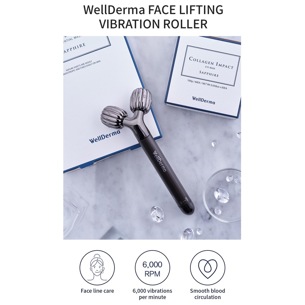 Con lăn điện rung Wellderma v-line Face Lifting Vibration Roller