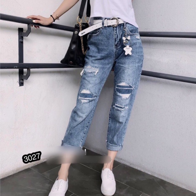 quần baggy rách nhiều tua gấu mã 132