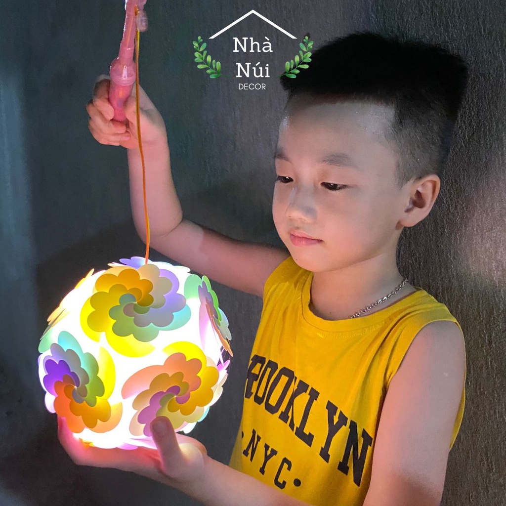 Đèn lồng trung thu cho bé lắp ghép sáng tạo, đèn lồng decor trang trí phòng ngủ, bàn làm việc D1C đám mây Bé Núi