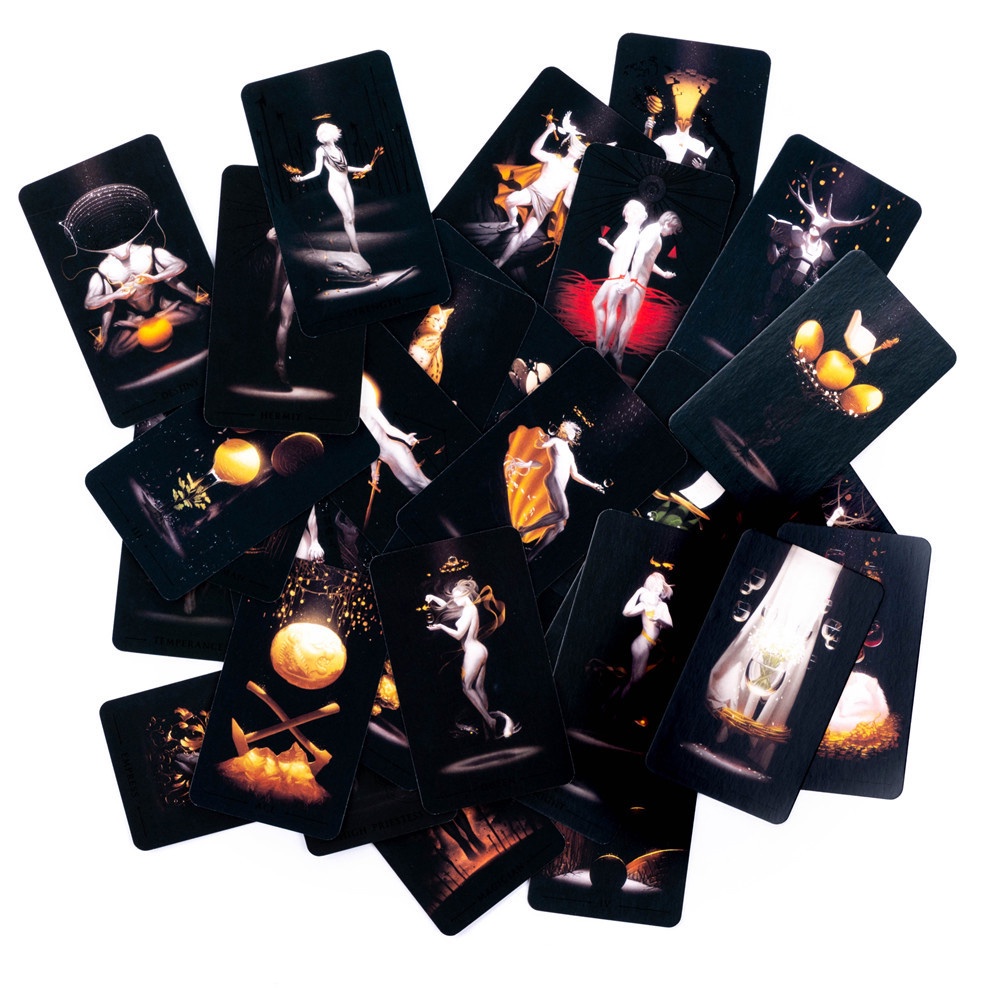 [Size Gốc] Bộ Bài True Black Tarot 7x12 Cm Tặng Đá Thanh Tẩy S43