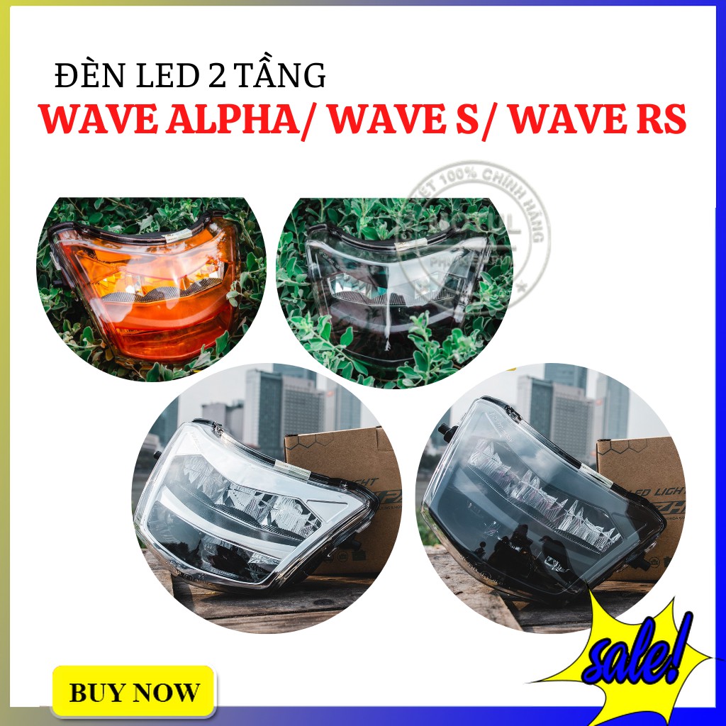 Chóa Đèn Led 2 Tầng Wave Alpha/ Wave S/ Wave RS/ Wave RSX Chính Hãng Zhi.pat