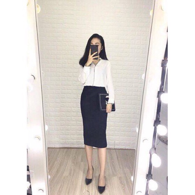 Chân Váy Bút Chì Dáng dài 60cm. Sẻ sau | BigBuy360 - bigbuy360.vn