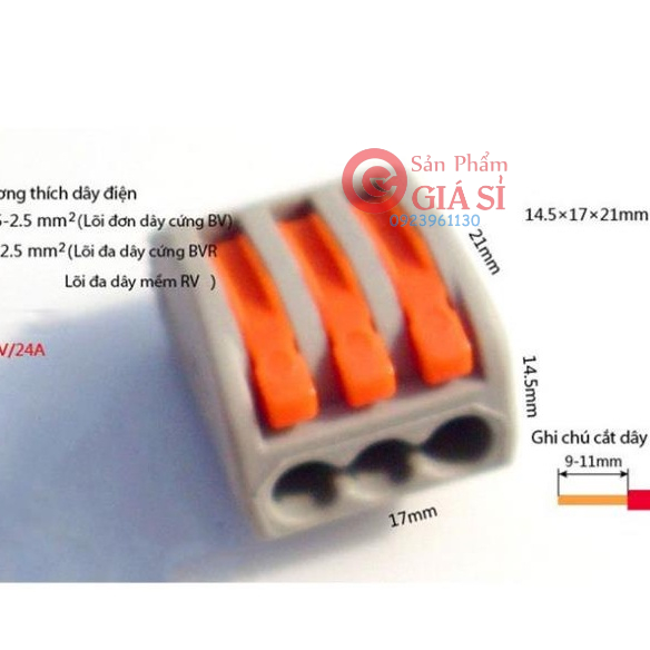 Cút nối dây điện KV774 3 cổng KV774-3P ❤️freeship❤️