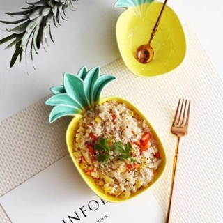 🍡🥓🥪 BÁT ĂN DẶM HÌNH QUẢ DỨA ( THƠM ) 🌯🍤