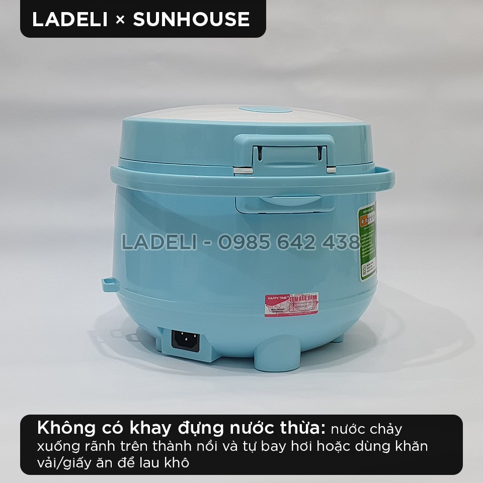 Nồi cơm điện 1.2L SUNHOUSE HappyTime HTD8522G chống bỏng | BigBuy360 - bigbuy360.vn