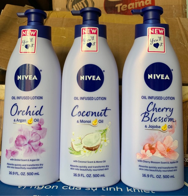 [HÀNG MỸ]Sữa Dưỡng Thể Nivea Cherry Blossom&amp; Jojoba Oil