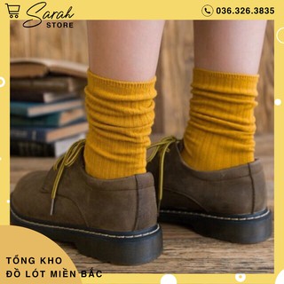 Set 3 Vớ Trơn Gân Cổ Cao (3 Đôi 3 Màu)