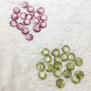 Nút áo cúc khuy hình tròn trong suốt có vân kim tuyến size 1.8cm