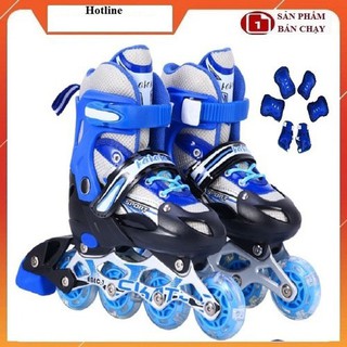 Giày Patin Trẻ Em 4 Bánh 2 Hàng Cho Bé Flying Eagle Longfeng Cougar, Trượt Batin Có Đèn Cao Cấp 5 6 7 8 9 10 Tuổi Giá Rẻ