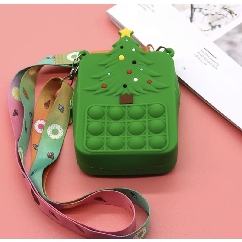 F400 Túi pop it đeo chéo Hot hit pop it dành cho bé phiên bản Noel mới nhất