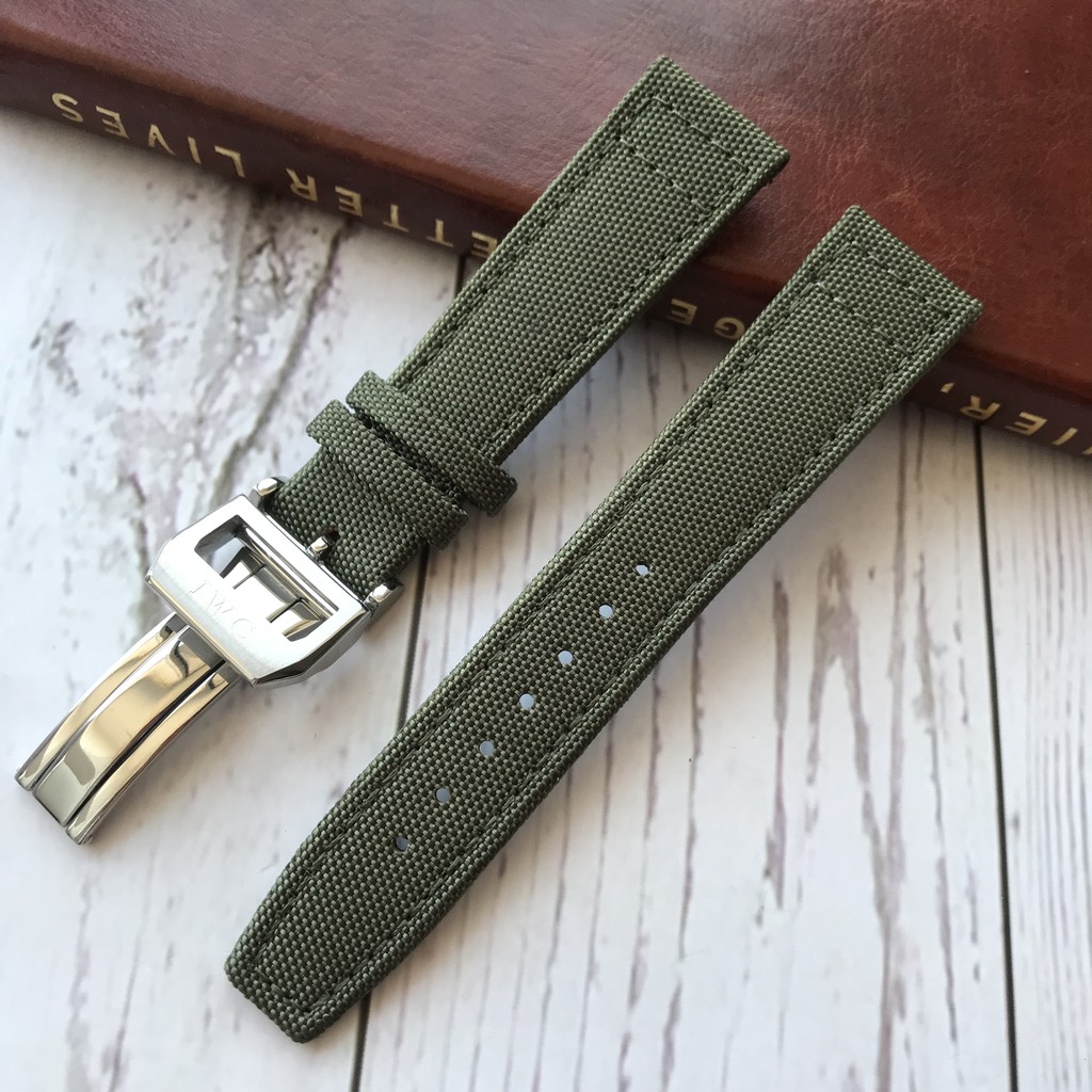 Vòng Đeo Tay Vải Da Phối canvas Chống Thấm Nước 20mm 21mm 22mm
