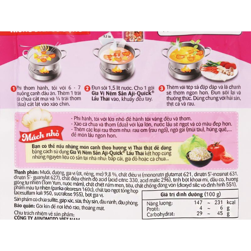 Gia vị nêm sẵn lẩu Thái Aji-Quick gói 50g