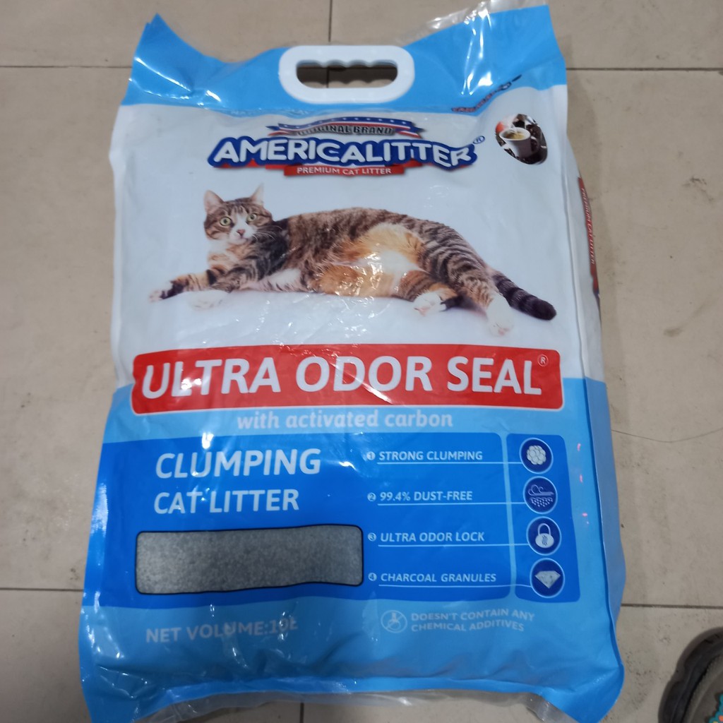 Cát vệ sinh cho mèo America Litter 10L - Khử mùi siêu vón không bụi