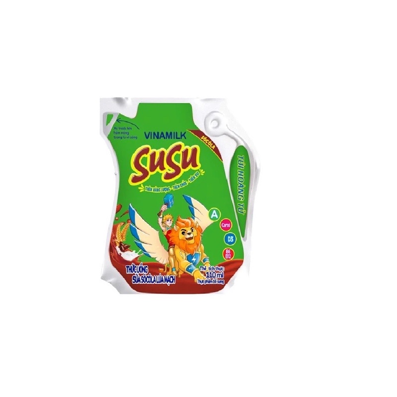 Sữa Chua Uống Susu Vinamilk túi 110ml, Sữa Susu, Sữa Tiệt Trùng Hương Cam, Dâu, Sô Cô La