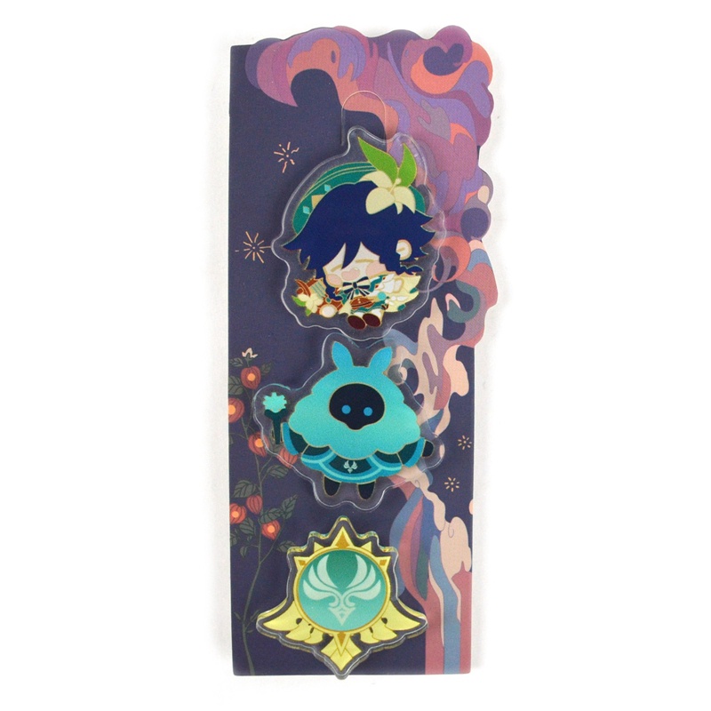 Ygt Bộ 3 Huy Hiệu Cài Áo Hình Anime Genshin Va Chạm # 1