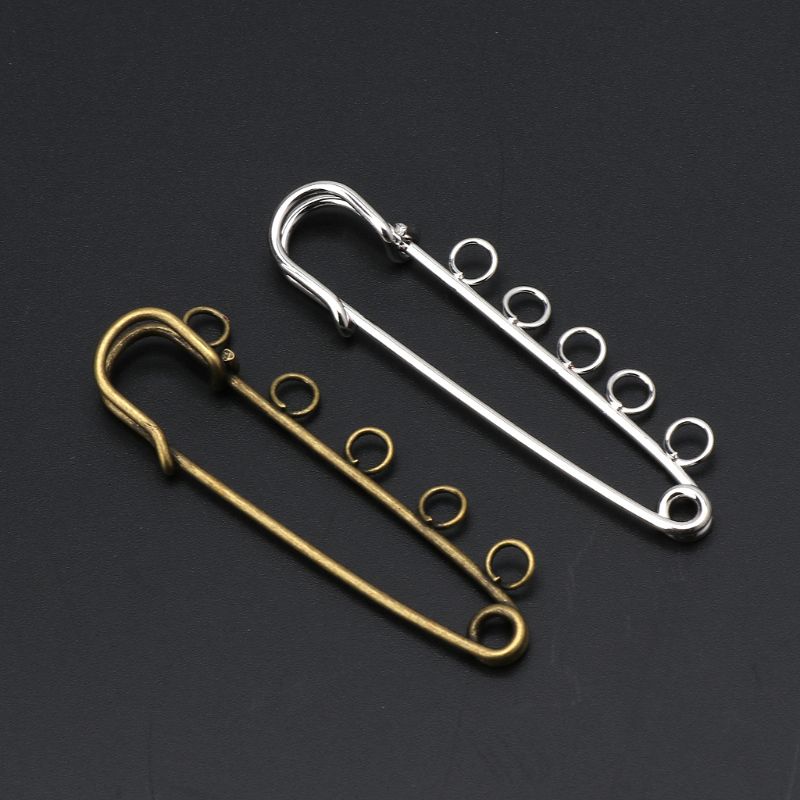 Set 10 Ghim Cài Áo 5 Lỗ Bằng Đồng Bạc DIY