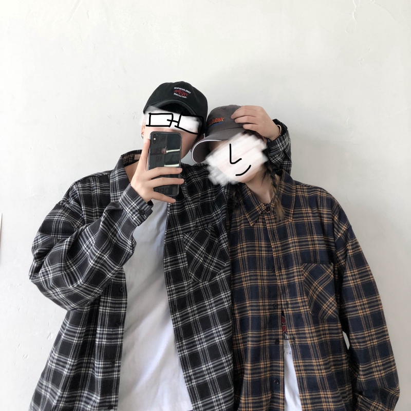 Áo sơ mi dài tay cổ bẻ in caro phong cách Hàn Quốc cá tính cho nam | BigBuy360 - bigbuy360.vn