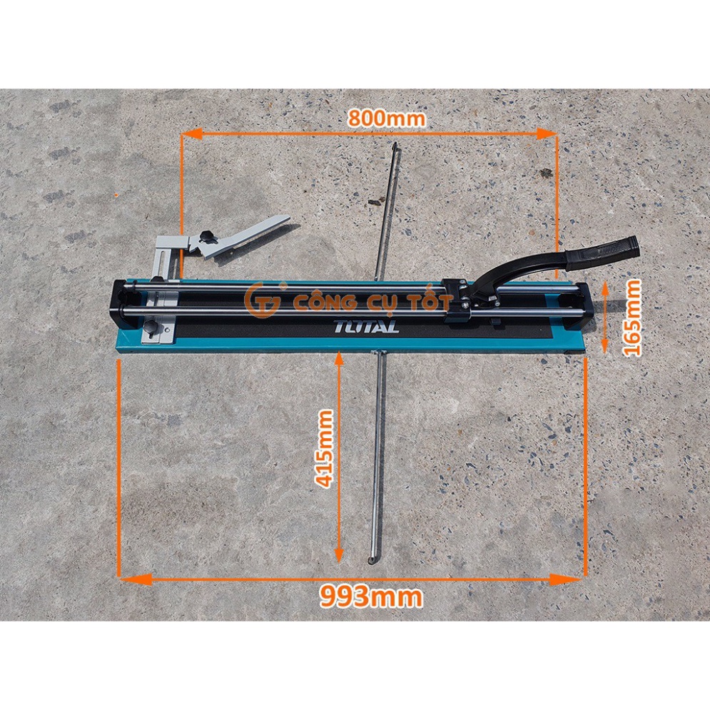 Bàn cắt gạch đẩy tay 800mm cho gạch dày 14mm Total THT578004 kèm túi và lưỡi cắt