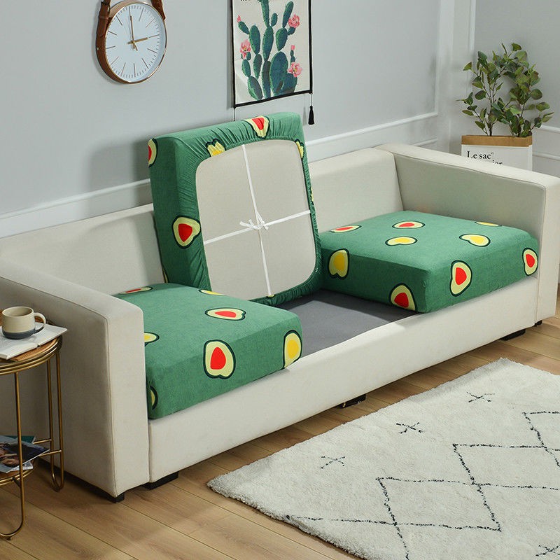 Vỏ Bọc Đệm Ghế Sofa Gỗ Đàn Hồi Chống Trượt Màu Trơn Đơn Giản