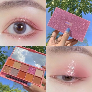 [FREE SHIP] Phấn mắt Lameila kim tuyến nhũ lấp lánh 10 ô