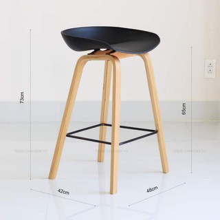 ghế hey bar chân sắt cao 65cm