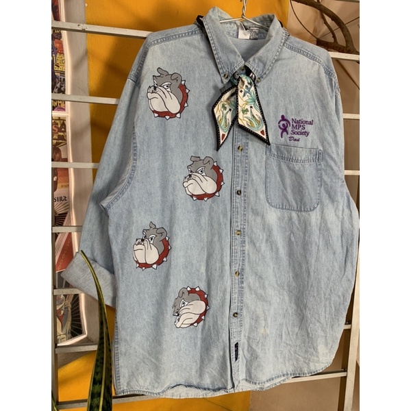 ❗️100% ❗Ảnh Thật, Sơ mi jean tay lỡ form rộng, áo jean custom/ Bum2hand