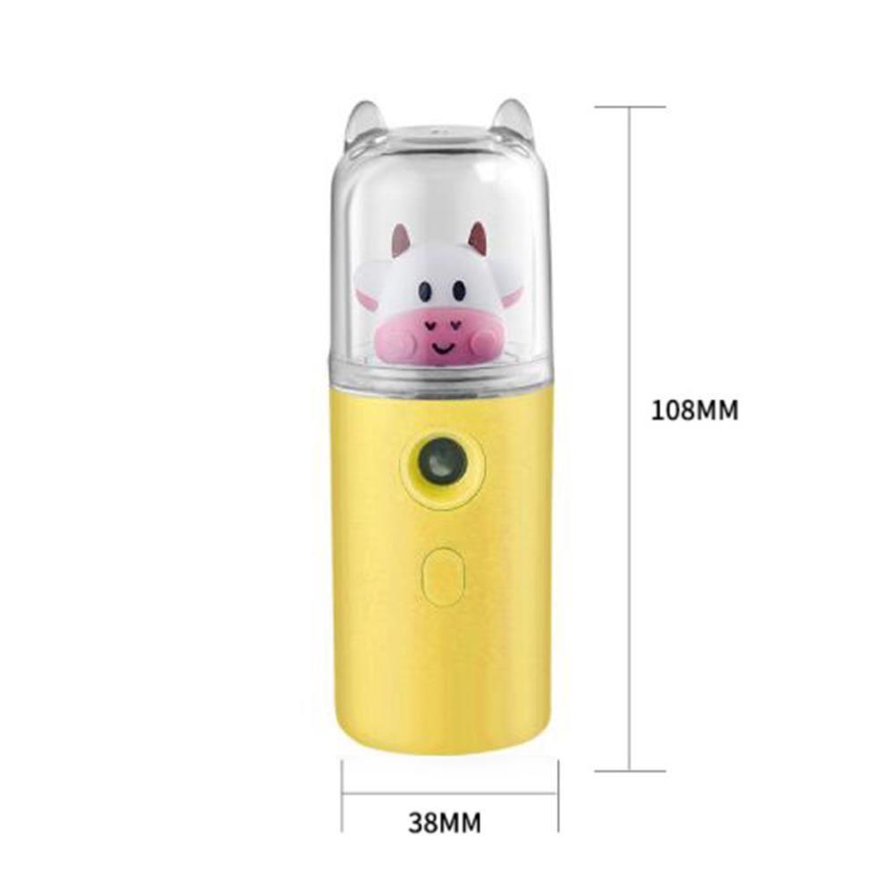 Máy Phun Sương Tạo Độ Ẩm Cho Da Mặt Sạc Cổng USB In Họa Tiết Bò Sữa