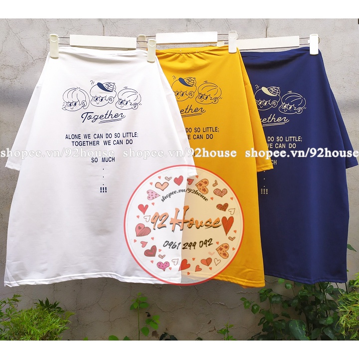 Áo thun tay lỡ unisex 3 đứa trẻ together dáng rộng