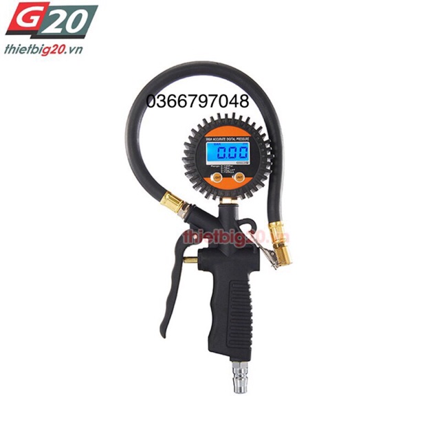 Đồng hồ bơm lốp điện tử chuyên ôt,xe máy 7 BAR-100 PSI