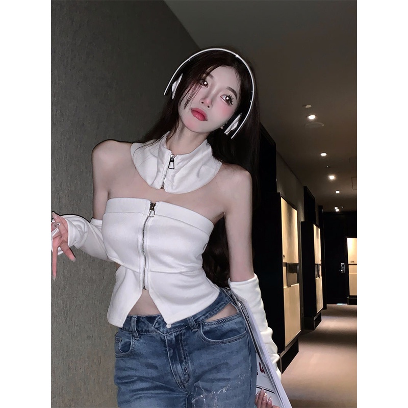 Áo Lửng Hở Rốn Ôm Dáng Hở Eo Tháo Rời Được Phong Cách Cá Tính Phong Cách Mới Cho Nữ