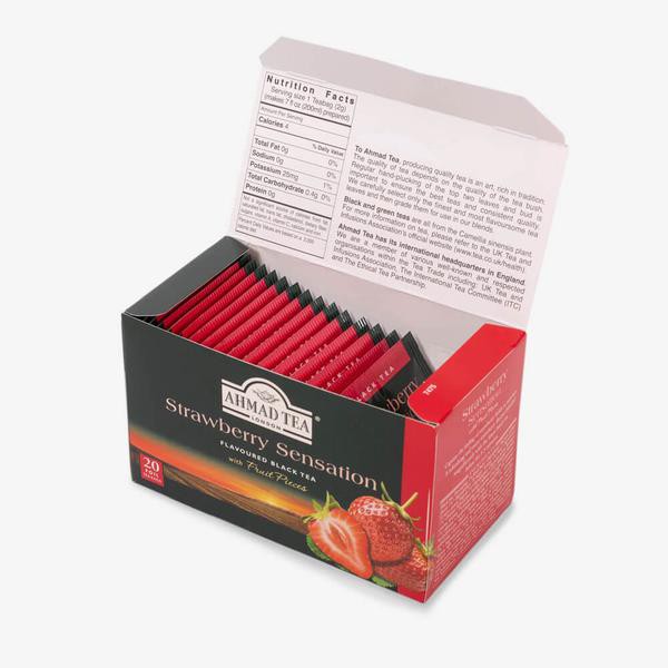 Trà Dâu Ahmad 40g - Ahmad Strawberry Sensation 40g/20bags (túi lọc có bao thiếc - 20 túi/hộp)