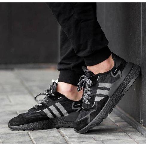 [Kuiss]Adidas Nite Jogger All Black Black Soul 3M Phản quang Wang Jiaer BD7954 Các cặp nam nữ