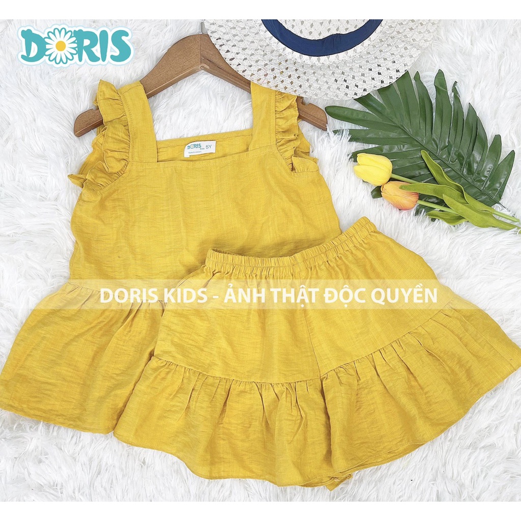 Bộ Mặc Nhà Bé Gái Chất Đũi Lụa Nhẹ Mát Doris Kids.