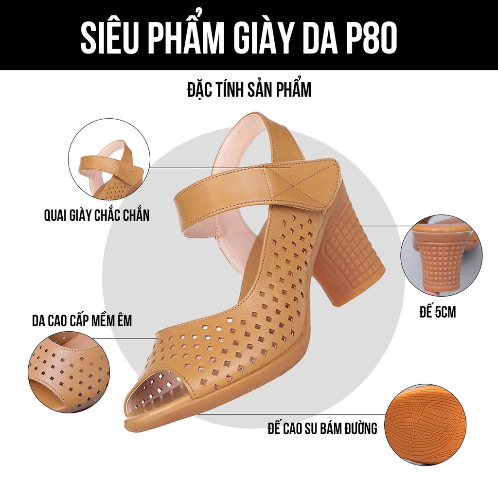 Giày cao gót nữ mũi nhọn đế vuông cao 5 phân màu trắng thiết kế nơ đính đá bít mũi bảo hành 1 năm P80 TIMAN