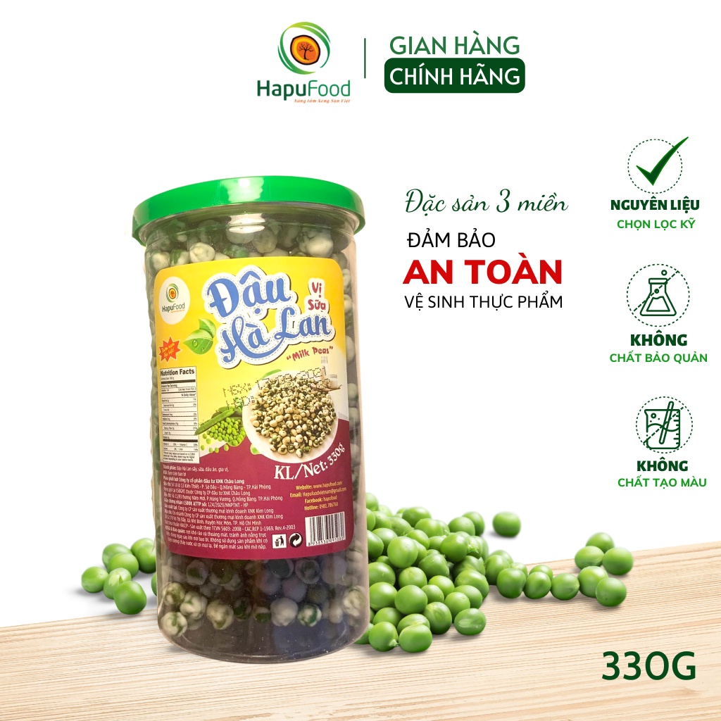 Đậu hà lan vị sữa HAPUFOOD 330Gram dinh dưỡng