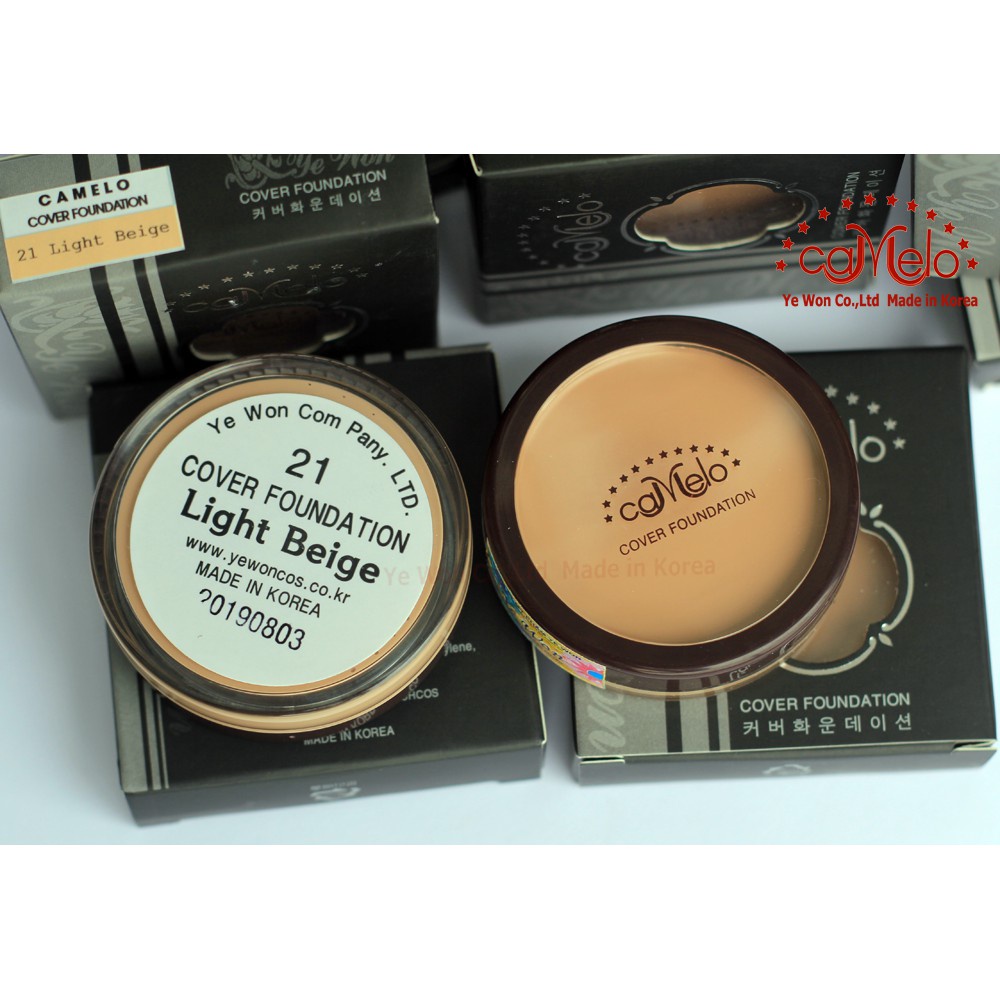 Kem nền che khuyết điểm Camelo Cover Foundation Hàn Quốc,che các khuyết  điểm,nên màu tự nhiên,mã DB00092