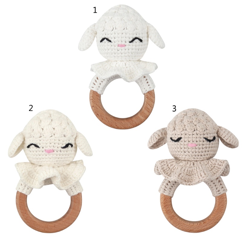 Vòng Đeo Tay Lục Lạc Đan Len Cotton Mềm Mại Giúp Bé Mọc Răng