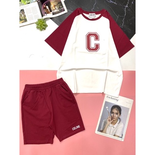 Đồ bộ quần ngố áo form rộng vải cotton thời trang