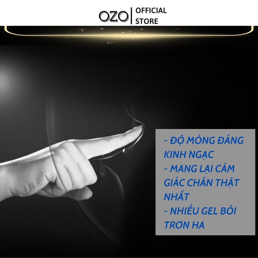 Bao cao su OZO 0.01 India Gamma Formula gân gai, nhiều gel, kéo dài thời gian quan hệ - Hộp 10 bcs-olo store