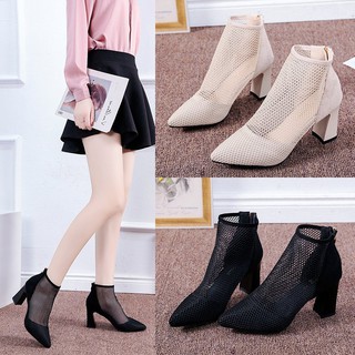 Cao gót bốt lưới gót vuông HI231 ORDER