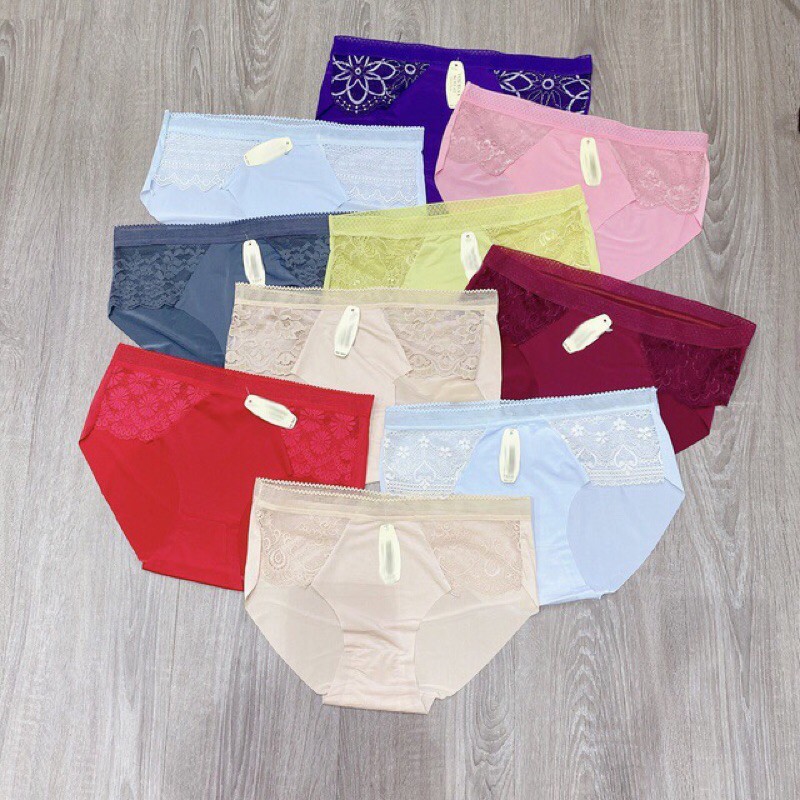 Quần lót nữ su đúc phối ren hoa 2 bên sexy gợi cảm co dãn tốt (Sz 45-65kg)