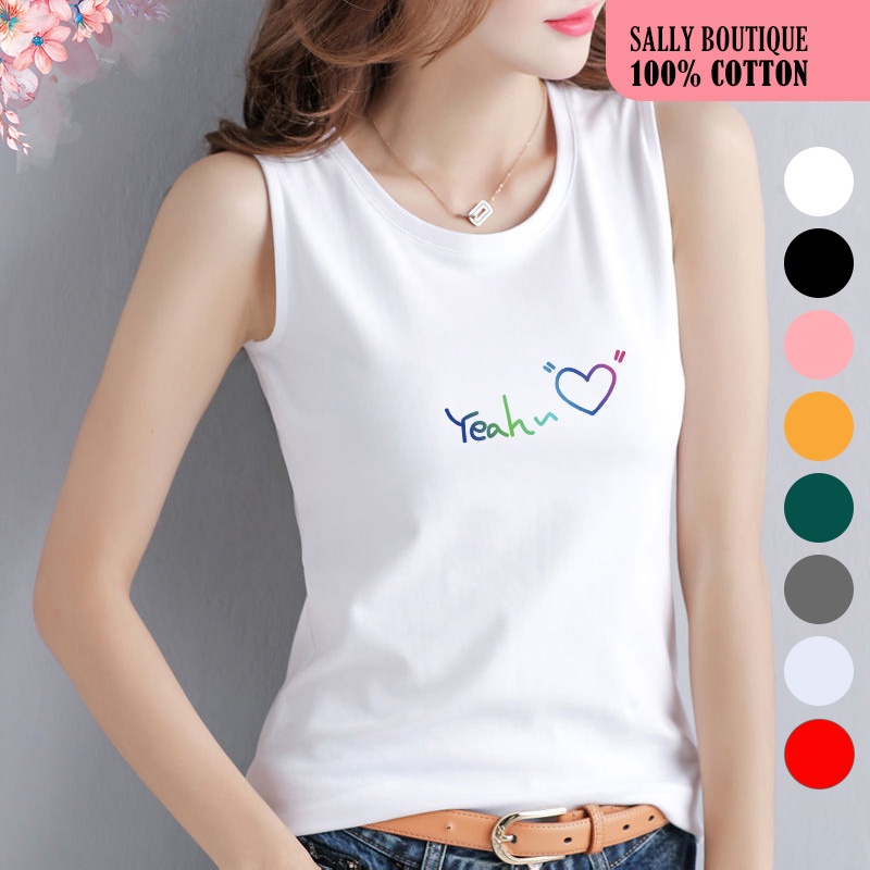 Áo thun 3 lỗ nữ sát nách YEAH - Vải Cotton 4 Chiều Co Giãn Tốt Phong Cách Hàn Quốc 2022-SALLY-SN109