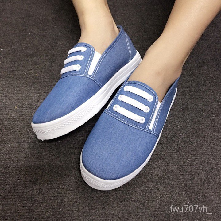AYTW Giày slip on 3 dây màu jean nhạt Koin vv86