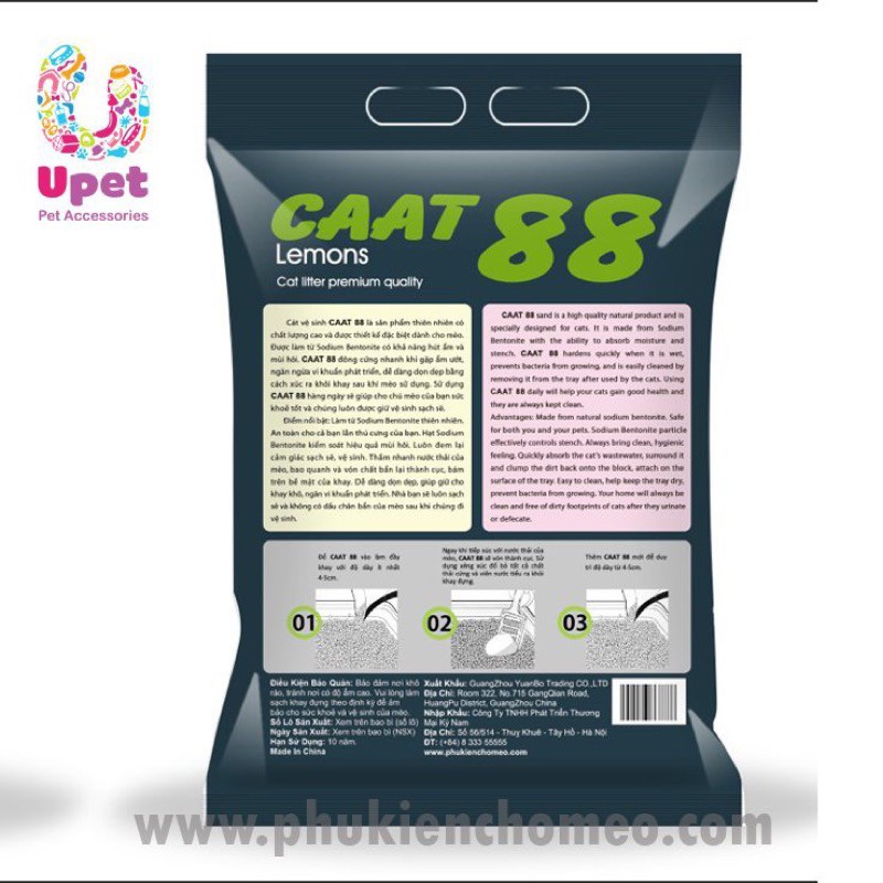 (ĐỘC QUYỀN) Cát vệ sinh cho mèo - dung tích lớn 8L - thương hiệu CAAT 88 vón cục và khử mùi nhanh