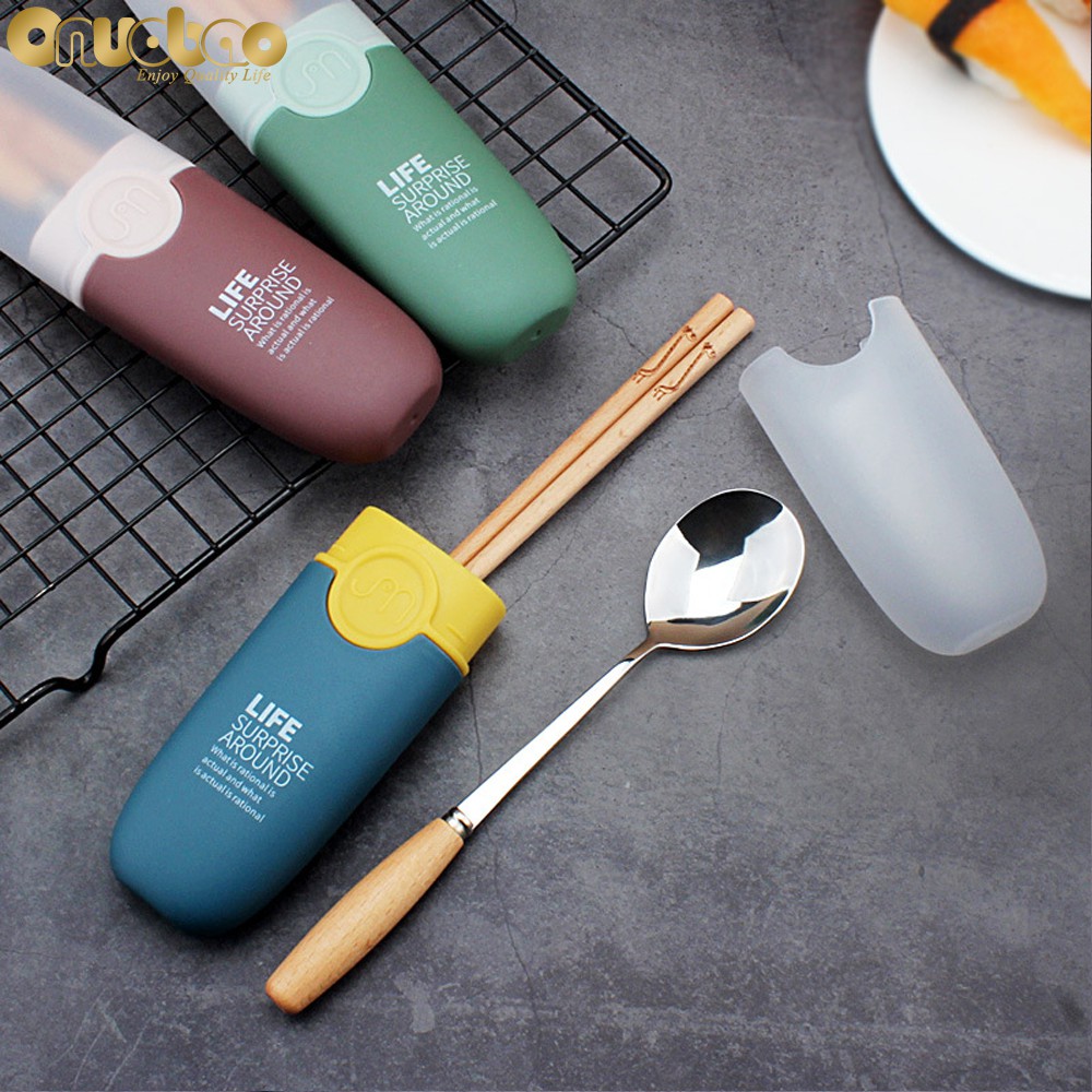 Set 2 Muỗng Đũa Bằng Thép Không Gỉ Chất Lượng Cao