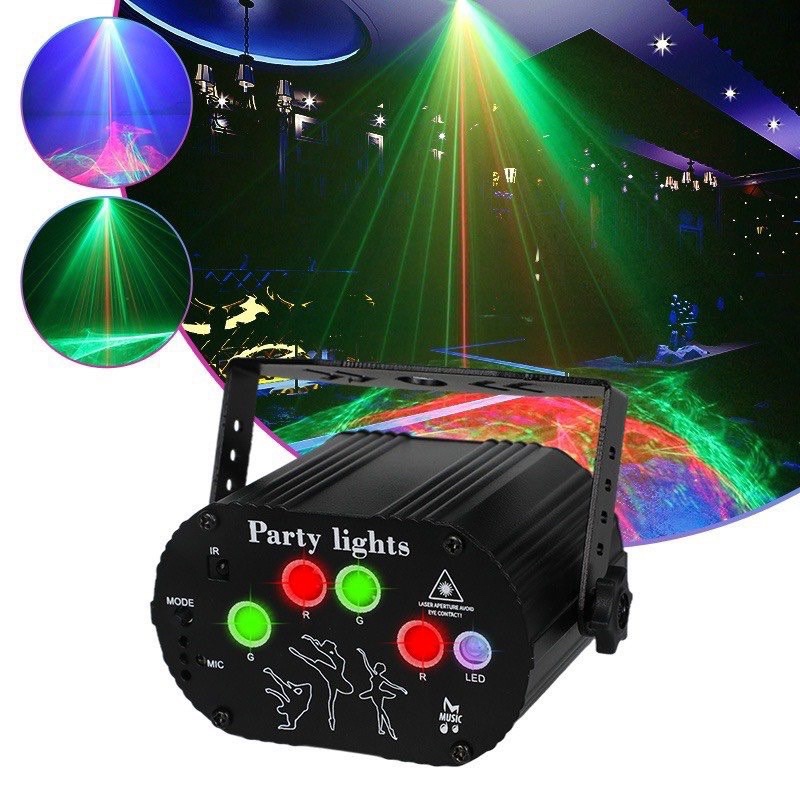 Đèn Laser 5 Cổng Màng Ảo 3D Cảm Biến Theo Nhạc Trang Trí Phòng Bay Phòng Karaoke