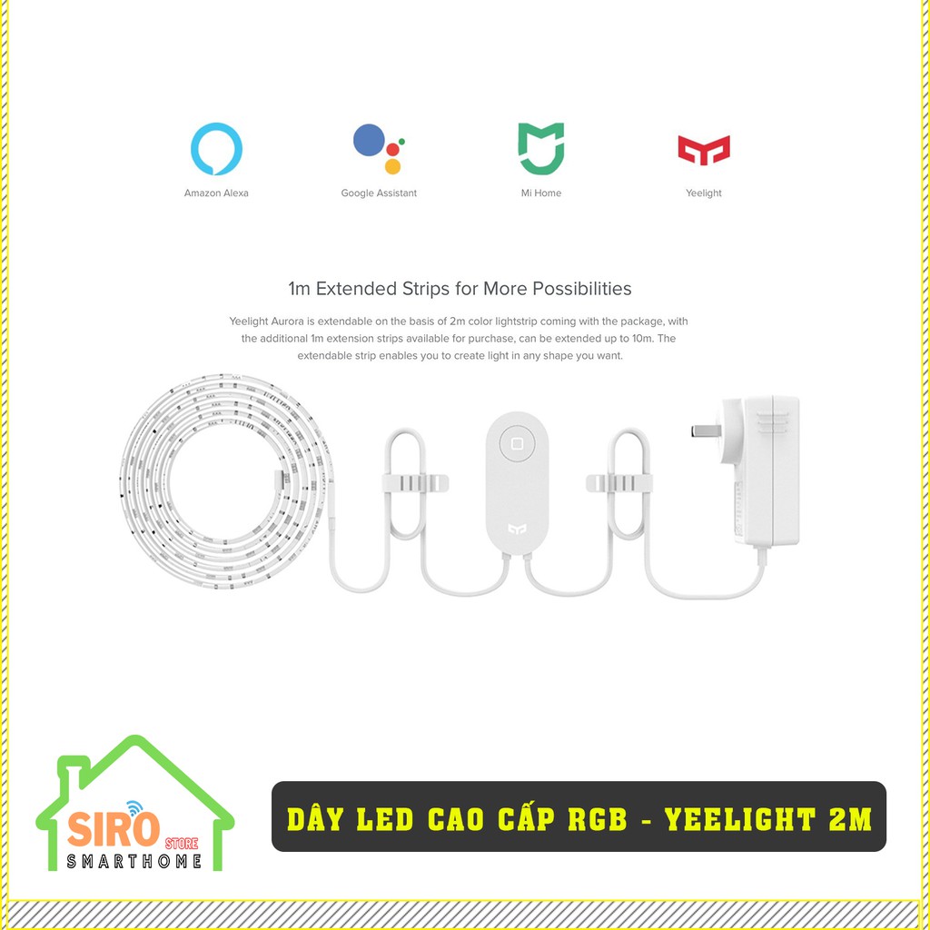 Đèn LED dây Yeelight Strip Plus Thông minh - Điều khiển bằng giọng nói qua Google Assistant & Amazon Alexa